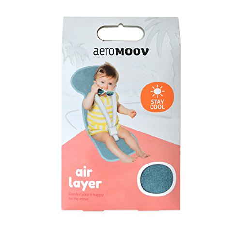 Colchoneta AirLayer AeroMoov para silla de paseo ASALBMI Menta - colchoneta 3D de forro suave con estructura alveolar transpirable que mantiene a su bebé fresco y seco en su silla de paseo