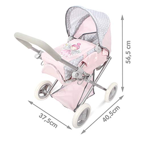 ColorBaby -  Cochecito de muñecas plegable 3 en 1 Baby Hadas, Rosa (44920)