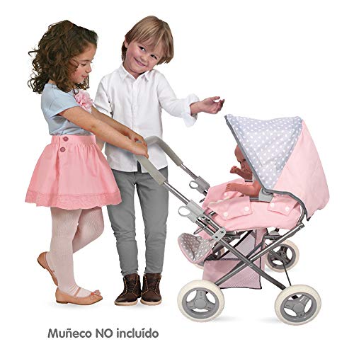 ColorBaby -  Cochecito de muñecas plegable 3 en 1 Baby Hadas, Rosa (44920)