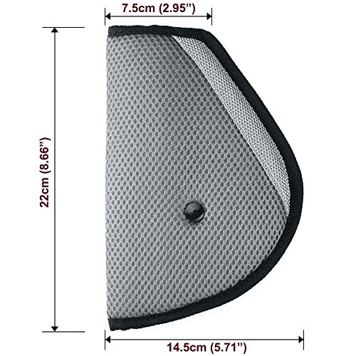 Conjunto de 2, maxin del ajustador del cinturón de seguridad para niños Cinturones de seguridad para niños - (rojo y gris)