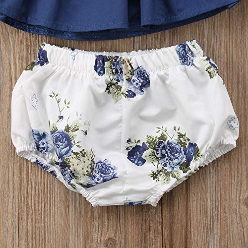 Conjuntos Bebe Niña, Lanskirt 0-24 Meses Ropa Bebe Niña Camisetas Bebe de Estampado de Flores de Impresión + Pantalones Cortos de Moda 2019