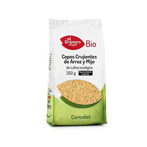 Copos Crujientes de Arroz y Mijo Bio, 350 g El Granero Integral