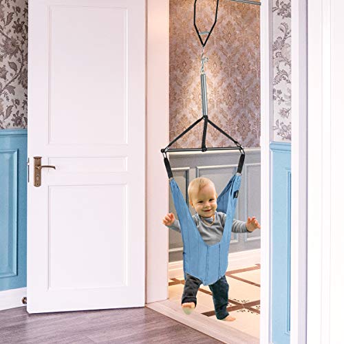 COSTWAY Saltador de Puerta para Bebé Longitud Ajustable Saltador con Clip para Puerta para Niños Pequeños de 6-12 Meses