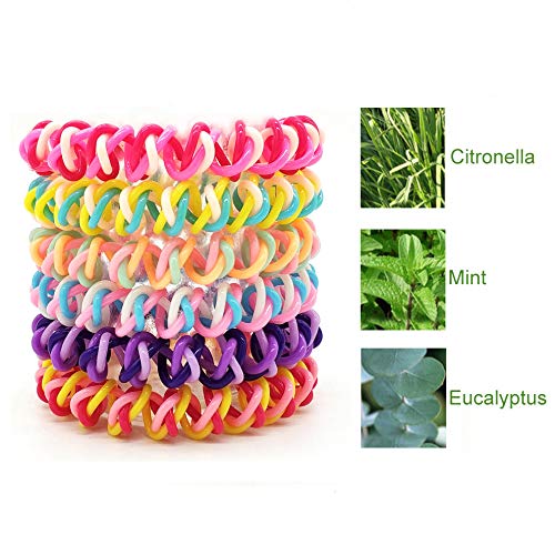 Cozywind 12pcs Pulsera Repelente de Mosquitos,100% Natural Ingredientes, Sin DEET, contra los Insectos, para Bebés Niños y Adultos, Multicolor