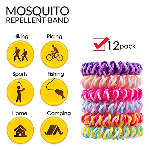 Cozywind 12pcs Pulsera Repelente de Mosquitos,100% Natural Ingredientes, Sin DEET, contra los Insectos, para Bebés Niños y Adultos, Multicolor