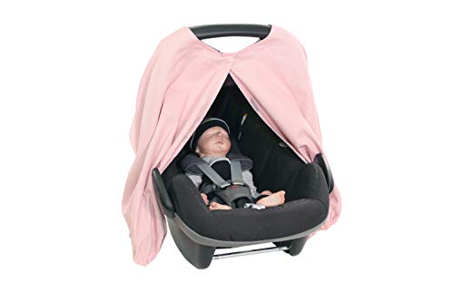 Cubrelactancia de ULLENBOOM ® rosa (pañuelo de lactancia también apto como cubierta para el cochecito o cobertor para asiento infantil; 100 % algodón)