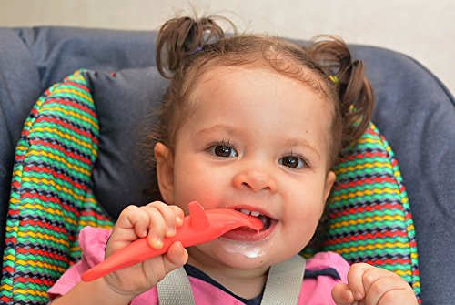 Cuchara"Ballena" especial para bebés y niños, evita que la comida se derrame, ideal para autoalimentación y BLW, suave y segura, silicona de grado alimenticio. Set de dos Whale-Spoons marca INVENTO