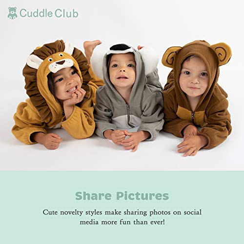 Cuddle Club Mono Polar Bebé para Recién Nacidos a Niños 4 Años - Pijamas Infantiles Chaqueta de Invierno Abrigo Polar Niño Mono de Niños - BearGrey4T