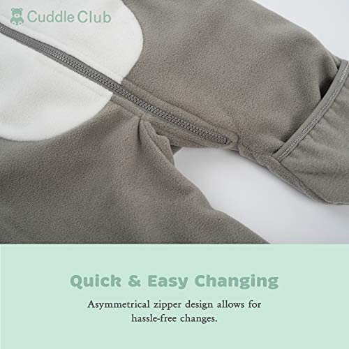 Cuddle Club Mono Polar Bebé para Recién Nacidos a Niños 4 Años - Pijamas Infantiles Chaqueta de Invierno Abrigo Polar Niño Mono de Niños - BearGrey4T