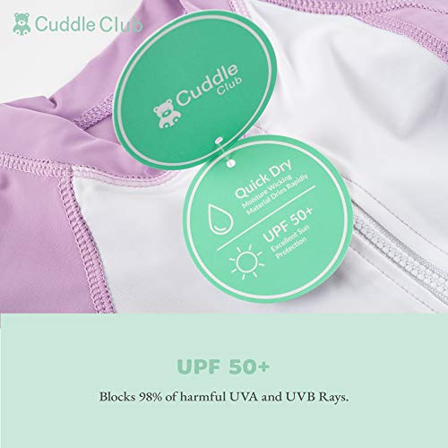 Cuddle Club Traje de Baño de una Sola Pieza Anti UV 50+ Bañador Bebé con Protección Solar – RashguardBearPink3T