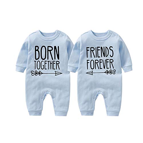 culbutomind Born Together Friends Forever Cute Twins Baby Body para recién nacido gemelos ropa de regalo