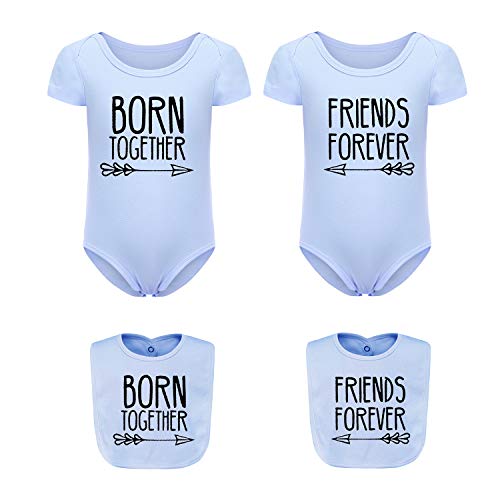 Culbutomind - Pelele para bebé con texto en alemán "Beste Freunde Für Immer Fun Baby Geschenke Geburt Erstausstattung 2 Baby Lätzchen" Blau Beste 0-3 Meses