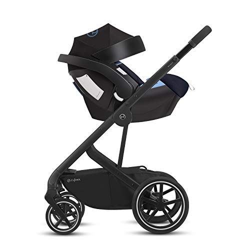 CYBEX Gold Portabebé Aton 5, En contra de la marcha, Incluye reductor para recién nacido, Desde el nacimiento hasta aproximativamente 18 meses, Máximum 13 kg, Gris (Soho Grey)