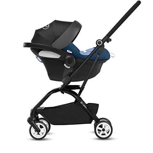 Cybex Gold - Portabebé Aton M, en contra de la marcha, incluye reductor para recién nacido, desde el nacimiento hasta aprox. 18 meses, max. 13 kg, premium black