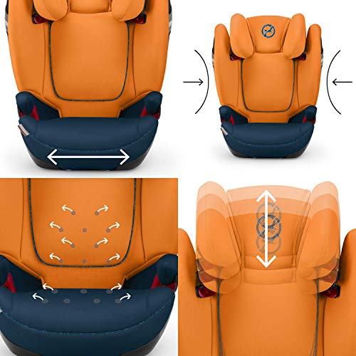 Cybex Gold - Silla de coche Solution S-Fix, para coches con y sin Isofix, Grupo 2/3 (15-36 kg), Desde los 3 hasta los 12 años aprox., Azul (Indigo Blue)