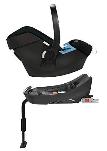 Cybex Silver - Portabebé Aton, en contra de la marcha, incluye reductor para recién nacido, desde el nacimiento hasta aprox. 18 meses, max. 13 kg, blue moon