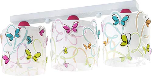 Dalber 62143 - Lámpara colgante, 3 luces, diseño mariposas