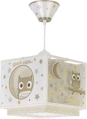 Dalber Lámpara Infantil de techo Good Night Búhos Beige animales, 60 W