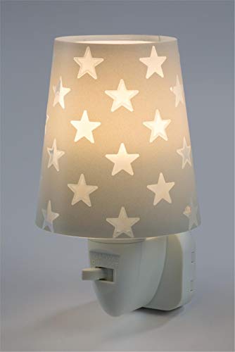 Dalber Stars Luz nocturna quitamiedos estrellas infantil enchufe led gris, 0.3 W