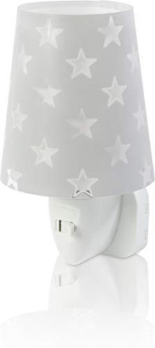 Dalber Stars Luz nocturna quitamiedos estrellas infantil enchufe led gris, 0.3 W