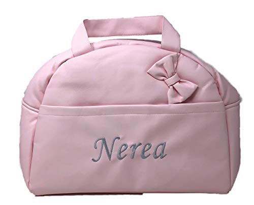 danielstore- Bolso Carro Bebe Personalizado Acolchado con Nombre Bordado. Color Rosa