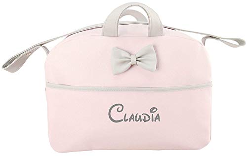 danielstore- Bolso Personalizado Bebe Carrito bebe con nombre bordado. Kona + Regalo de un babero