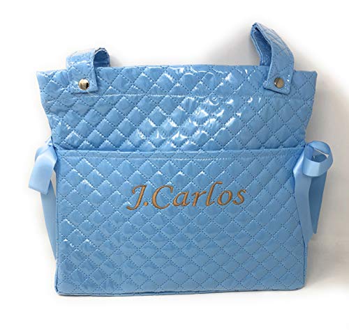 Danielstore- Bolso Talega Lactancia PERSONALIZADA Con 1 o 2 Nombres Plastificada para carro- capazo bebe