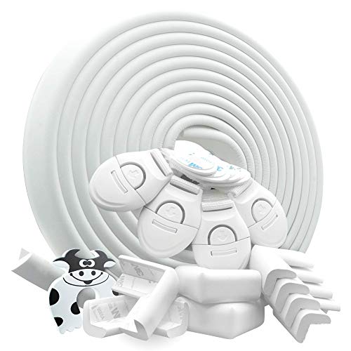 DEASANA® Protector Esquinas Bebé Blanco 7 Metros Total 1 Rollo Protector Para Esquinas Y Bordes Bebé 8 Cantoneras Protectores De Esquina Bebé Tope Puerta Cerraduras De Securidad Niños [Marfil Blanco]