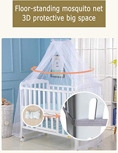 DEBAIJIA Bebé infantil Mosquitera Poliéster Cama Cuna Canopy Recién nacido Niño Multifuncional Lifting Bracket Mosquito Codificado Hilo Red Cúpula Cómodo Respirable Durable para interiores Aire libre