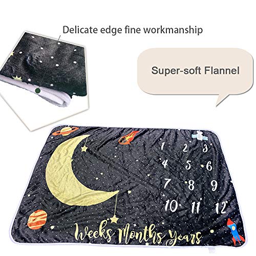 Decdeal Mantas de Bebé Ropa de Cama para Niños de Franela Que Hay Patrón Noche Cielo Luna Estrellas 40 * 28 Pulgadas