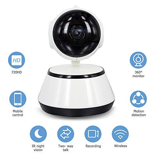 Decdeal Vigilabebés 720P HD Cámara de Video con WiFi Inalámbrico APP Control IR de Visión Nocturna para la Seguridad del Hogar Bebé Monitor EU