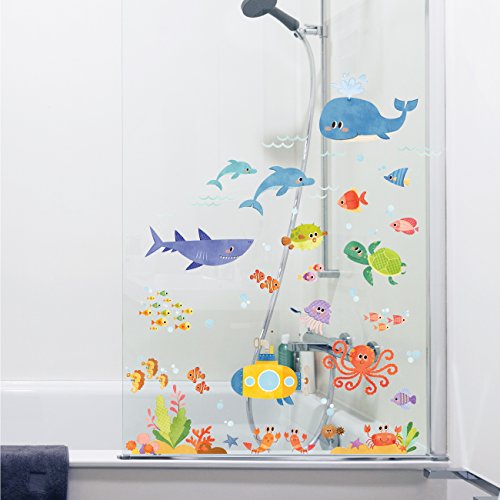 DECOWALL DS-8009 Aventura en el Mar Vinilo Pegatinas Decorativas Adhesiva Pared Dormitorio Salón Guardería Habitación Infantiles Niños Bebés (Pequeña)