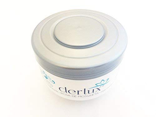 DERLUX - Crema hidratante facial y corporal de ROSA DE MOSQUETA con alto poder de hidratacion presentado en crema de 250 ml. de capacidad