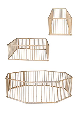 Dibea BP00582 - Parque de madera para Bebé, (68 cm alto), 8 elementos (a 90x65 cm) incl puerta