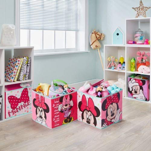 Disney Cajas para niños para Guardar Juguetes, Tela, 28x28x28