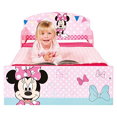 Disney Hello Home Cama Infantil con diseño de Minnie Mouse, Madera, Rosa, 42.50x77.00x143.00 cm