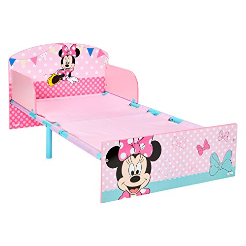 Disney Hello Home Cama Infantil con diseño de Minnie Mouse, Madera, Rosa, 42.50x77.00x143.00 cm