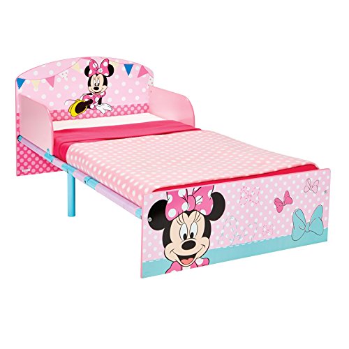 Disney Hello Home Cama Infantil con diseño de Minnie Mouse, Madera, Rosa, 42.50x77.00x143.00 cm