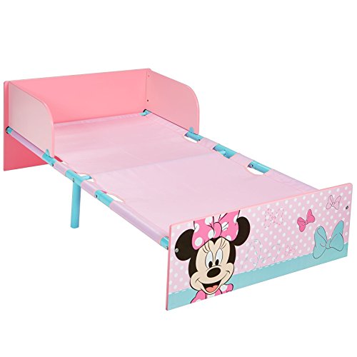 Disney Hello Home Cama Infantil con diseño de Minnie Mouse, Madera, Rosa, 42.50x77.00x143.00 cm