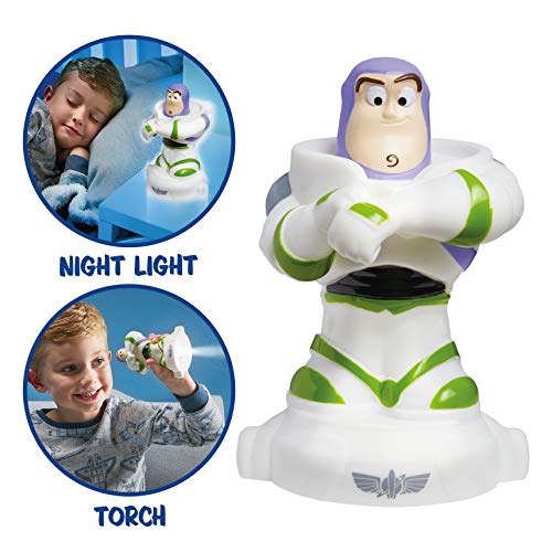 Disney Toy Story 279TOY Buzz Lightyear GoGlow Buddy Luz Nocturna y Linterna, Color Blanco