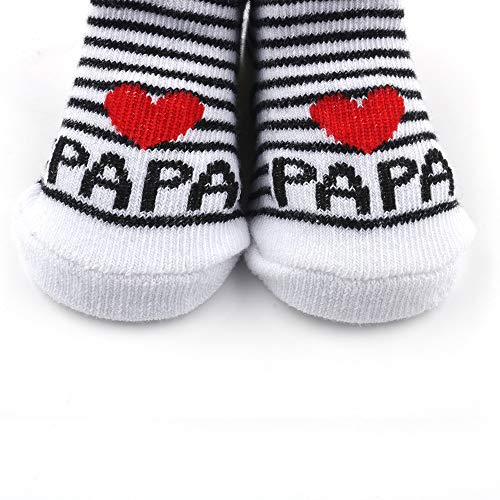 Distinct® calcetines de algodón de bebé I Love Mama + te amo PaPa niños bebés recién nacidos niñas calcetines - 2 pares