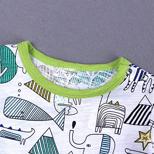 Divertido Pijama,K-Youth Caricatura Mameluco Bebe Recien Nacido Ropa Bebe Niña Verano Pelele Bebe Niño Body Bebe Bodies para Niñas Ropa de Dormir Infantil Unisex Mono Bebé Niños (Verde, 12-18 Meses)