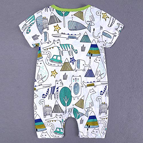 Divertido Pijama,K-Youth Caricatura Mameluco Bebe Recien Nacido Ropa Bebe Niña Verano Pelele Bebe Niño Body Bebe Bodies para Niñas Ropa de Dormir Infantil Unisex Mono Bebé Niños (Verde, 12-18 Meses)