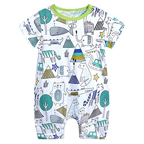 Divertido Pijama,K-Youth Caricatura Mameluco Bebe Recien Nacido Ropa Bebe Niña Verano Pelele Bebe Niño Body Bebe Bodies para Niñas Ropa de Dormir Infantil Unisex Mono Bebé Niños (Verde, 12-18 Meses)