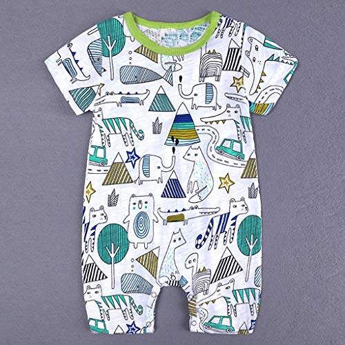 Divertido Pijama,K-Youth Caricatura Mameluco Bebe Recien Nacido Ropa Bebe Niña Verano Pelele Bebe Niño Body Bebe Bodies para Niñas Ropa de Dormir Infantil Unisex Mono Bebé Niños (Verde, 12-18 Meses)