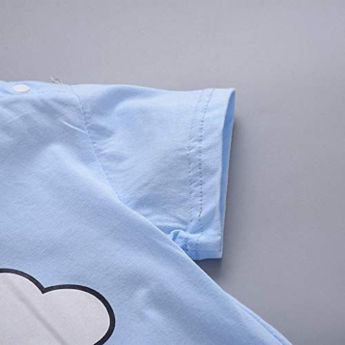 Divertido Pijama,K-Youth Mameluco Bebe Niña Recien Nacido Ropa Bebe Niño Verano Body Bebe Pelele Bebe Niño Mono para Niñas Bodies Bebés Niños Ropa de Dormir Infantil Unisex (Azul Claro, 12-18 Meses)