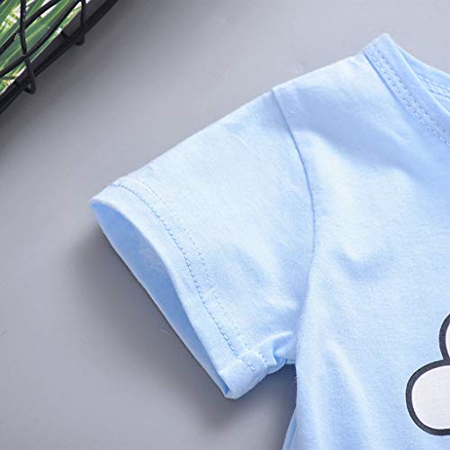 Divertido Pijama,K-Youth Mameluco Bebe Niña Recien Nacido Ropa Bebe Niño Verano Body Bebe Pelele Bebe Niño Mono para Niñas Bodies Bebés Niños Ropa de Dormir Infantil Unisex (Azul Claro, 12-18 Meses)