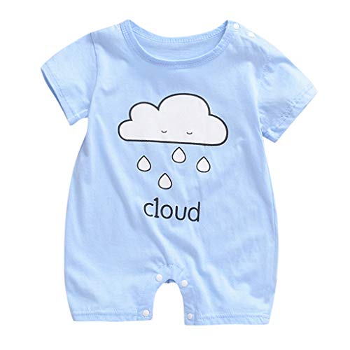 Divertido Pijama,K-Youth Mameluco Bebe Niña Recien Nacido Ropa Bebe Niño Verano Body Bebe Pelele Bebe Niño Mono para Niñas Bodies Bebés Niños Ropa de Dormir Infantil Unisex (Azul Claro, 12-18 Meses)