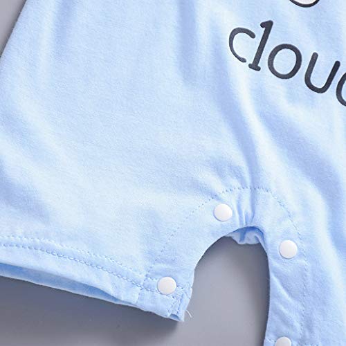 Divertido Pijama,K-Youth Mameluco Bebe Niña Recien Nacido Ropa Bebe Niño Verano Body Bebe Pelele Bebe Niño Mono para Niñas Bodies Bebés Niños Ropa de Dormir Infantil Unisex (Azul Claro, 12-18 Meses)