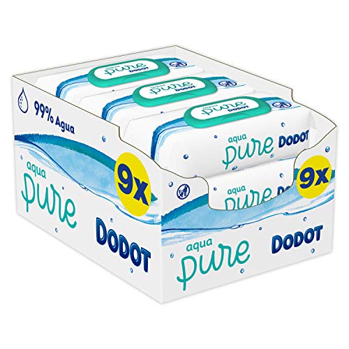 Dodot Aqua Pure Toallitas Bebé con 99% Agua,  9 Paquetes x  48 Toallitas (432)